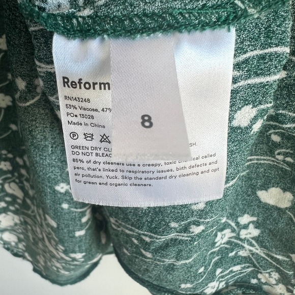 Reformation Green Floral Tempest Mini Dress Sweetheart Strappy 8 - Picture 8 of 9